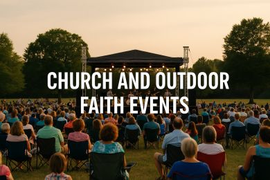 image shows church event
